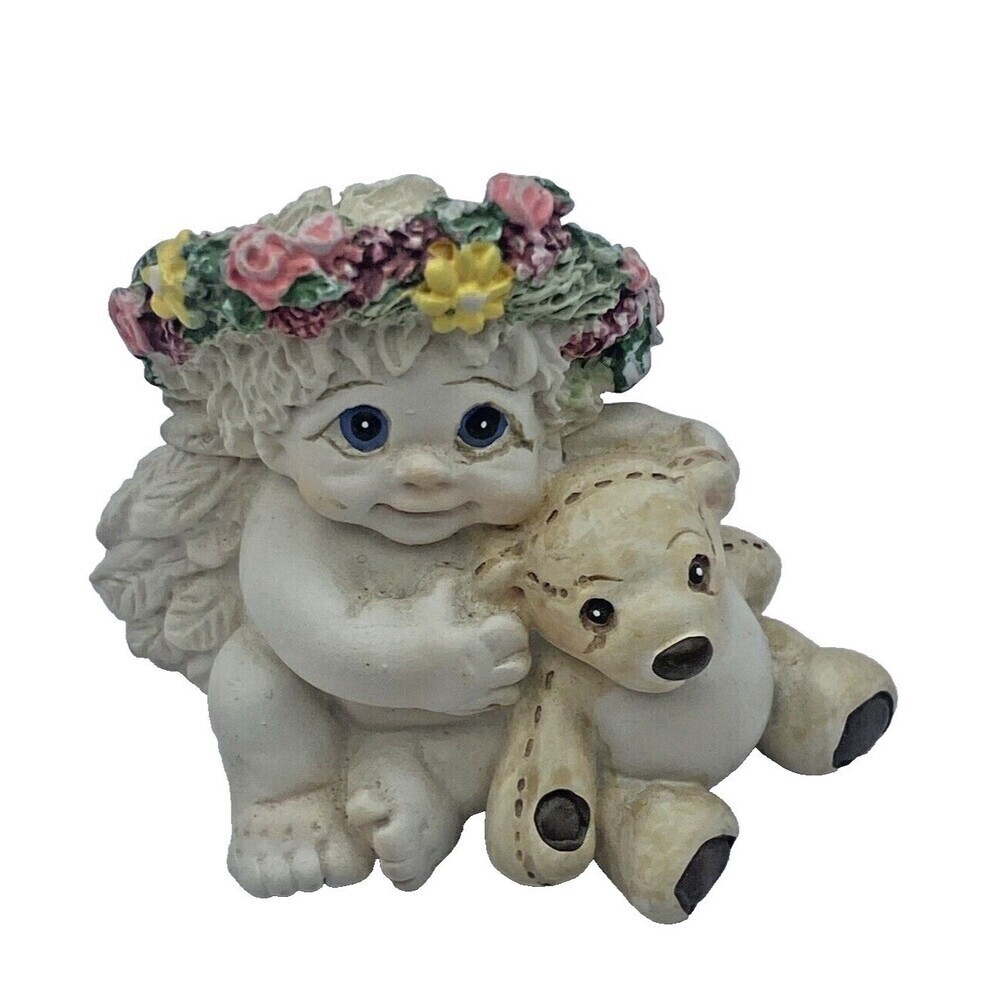 Vintage Dreamsicles "Playmates" Figurine Cherub with Teddy Bear 1996 DC020